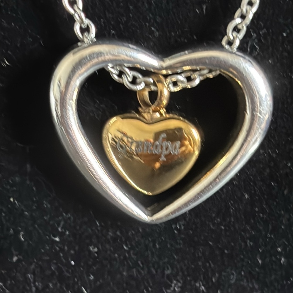 Stainless Steel Articulated Grandpa Close To My Heart Pendant Necklace Chain